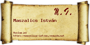 Maszalics István névjegykártya