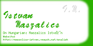 istvan maszalics business card